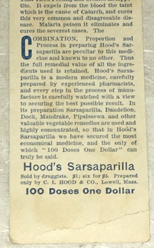 Victorian Trade Card A B C of Hood's Sarsaparilla "The ABC Class" circa 1900 - Picture 6 of 6