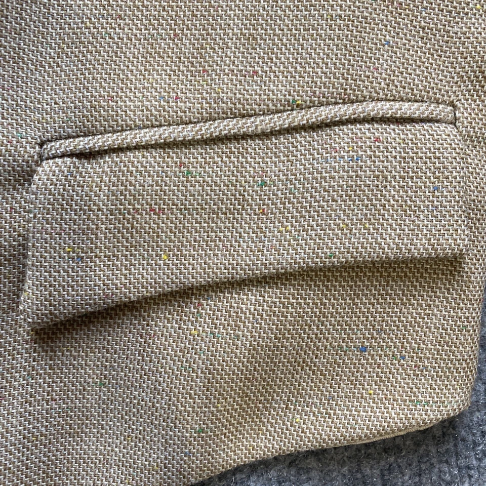 Andre Martin Vintage Vest Mens Small Business Tan Speckled  Button Normcore - Image 3 of 4