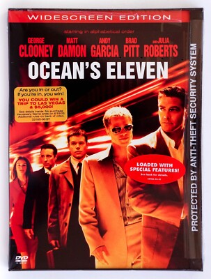 Ocean's Eleven (DVD, 2002, Widescreen, Snapcase) George Clooney, Matt Damon, NEW