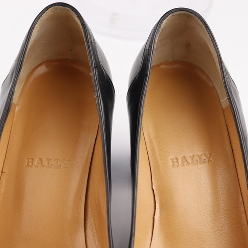Bally Womens Cervia Pump Size 6.5 Black Leather Block Heel Square Toe Court Shoe - Picture 11 of 15
