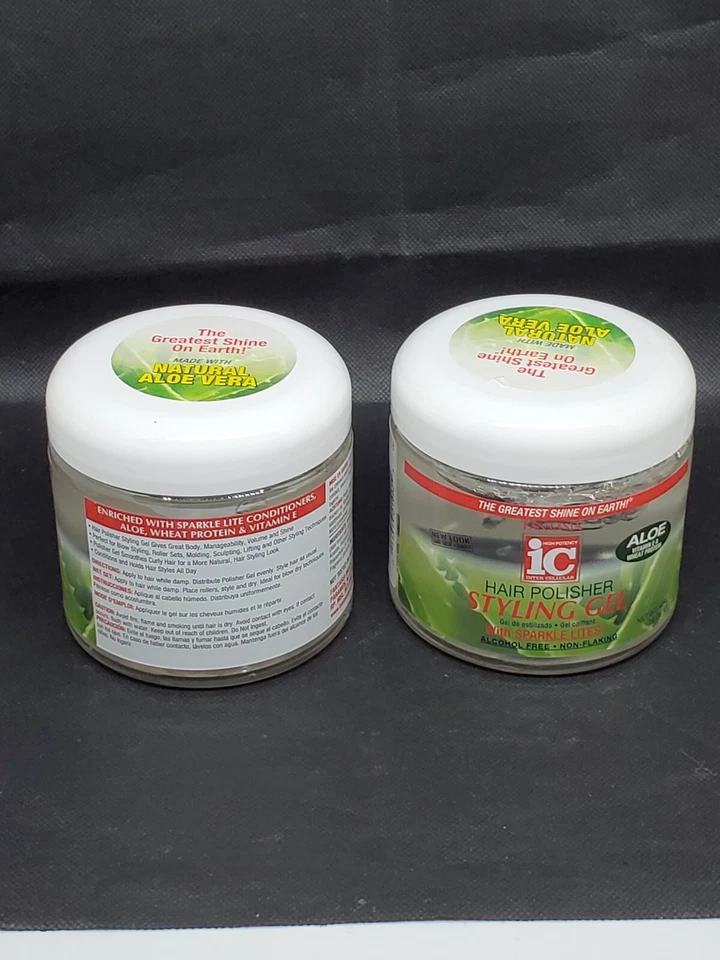 Lote de 2 gel de peinado pulidora de cabello IC 16 OZ ea con aloe sin alcohol Foto 3 de 4