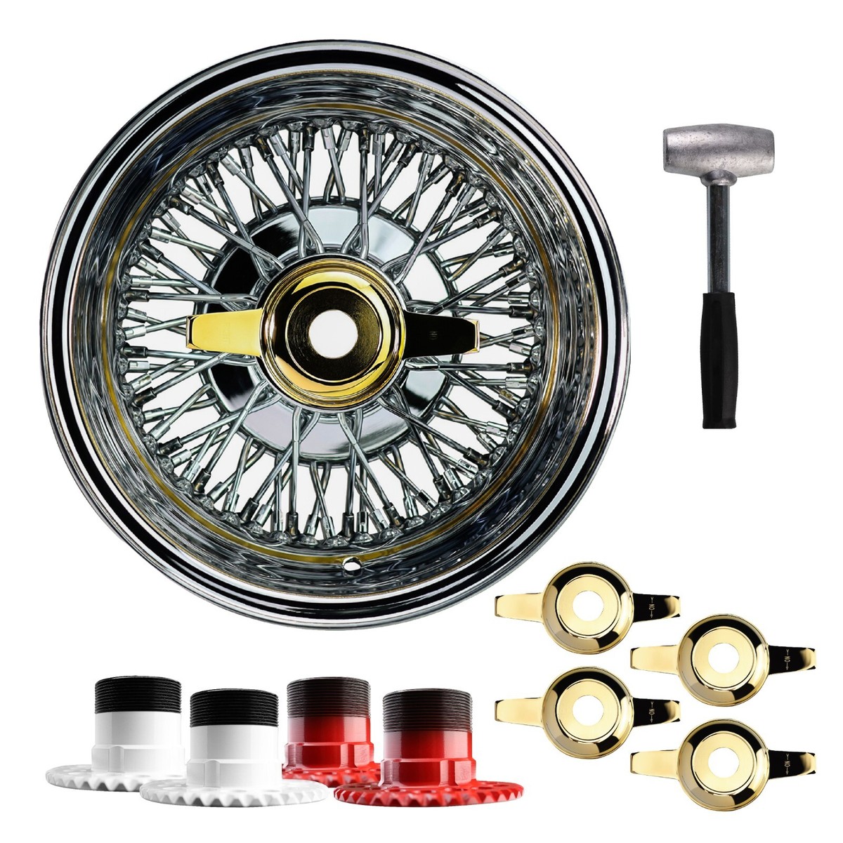 14x7 Reverse 72 Spoke Cross Lace Lowrider Wire Wheels, Zenith Cut