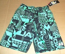 NEW Under Armour youth large green black boys swim swimsuit trunk board shorts
