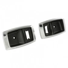 79-93 Mustang Inside Door Handle Bezels Pair Chrome Trim Ford Tooling Bezel