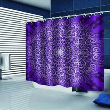 Purple Peach Pattern 3D Shower Curtain Waterproof Fabric Bathroom Decoration