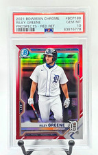 Riley Greene RC 4/5 PSA 10 Rookie 2020 Bowman Chrome Prospect Red Ref. POP 1