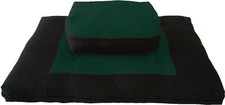 Zafu Zabuton Meditation Cushion Set, Yoga Exercise, Relaxing, Hunter/Black