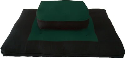 DANFUTON Zafu Zabuton Meditation Cushion Set, Yoga Exercise, Relaxing, Hunter/Black
