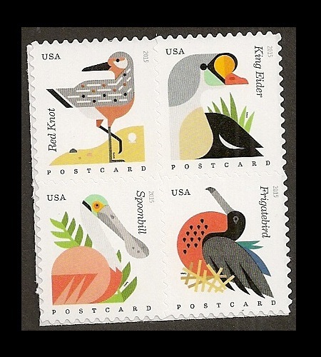 US 4991-4994 4994a Coastal Birds postal bloque de tarifa 4 MNH 2015 - Imagen 1 de 1