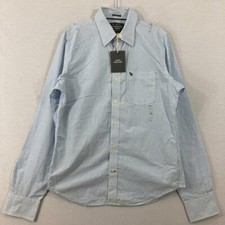 New Abercrombie  Fitch Men's Blue Striped Muscle Classic Woven Button Down XL