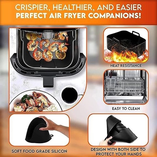 Christmas Gift - 6 Pack Air Fryer Silicone Liners for 8QT & 10QT NINJA Dual - Picture 7 of 8
