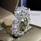 935 Silver Simulated 9.80CT Round Cut Sapphire Heavy Design Luxury Bride Ring