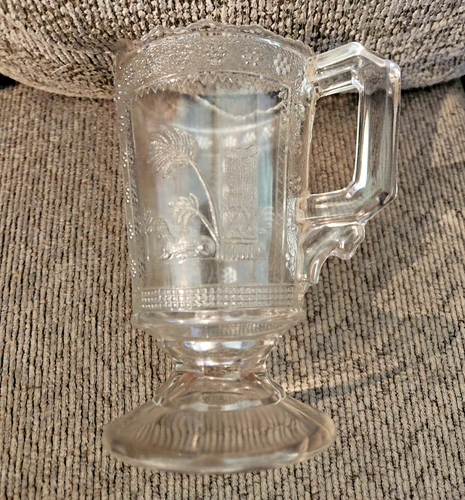 Vintage~Adams & Co~1882~pressed glass creamer~SPHYNX~Egyptian~Sphinx~Parthenon - Picture 2 of 6