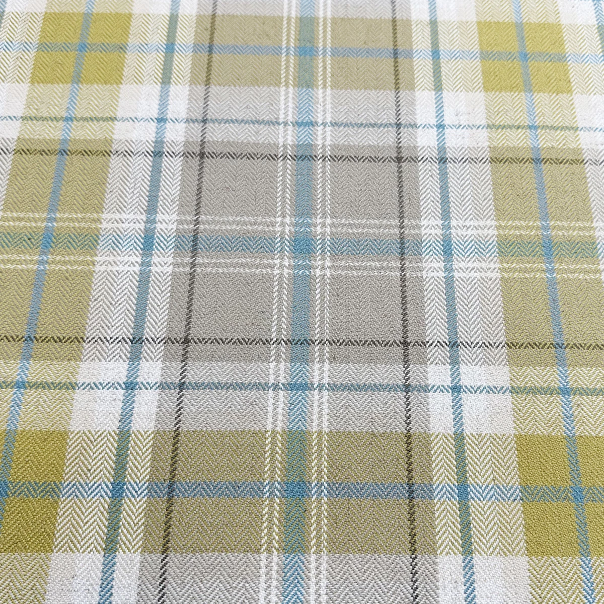 Blue check curtain fabric sale