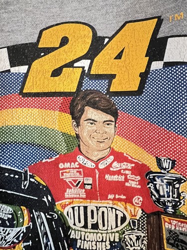 Vintage Nascar Sweatshirt Mens 2XL Jeff Gordon Sam Bass Fleece Crewneck 1996 - Picture 5 of 6