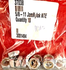 5/8-11 Nylon Hex Lock Nut JamNylok - Qty 10