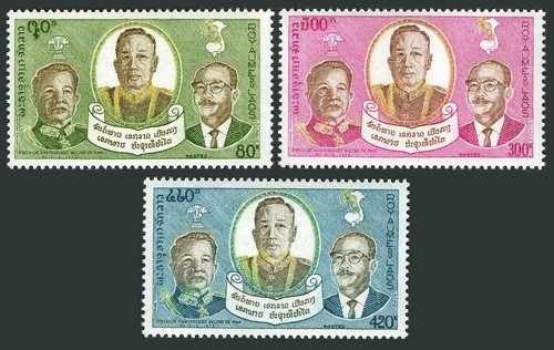 Laos 258-260,260a,MNH.Michel 396-398,399 Bl.51. Peace Treaty of Vientiane.1975. - 第 1/2 張圖片