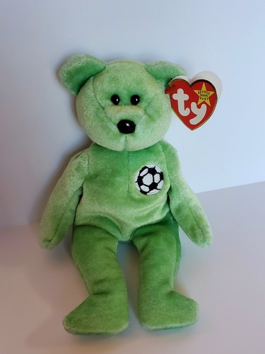 RARE! Ty Beanie Baby KICKS, the Soccer Bear, with Tag Errors 98/99 Retired! - Picture 2 of 12