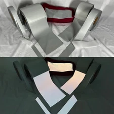 IRON ON Silver REFLECTIVE Fabric 1" 2" 4" 6" Inch 10', 20', 30' Rolls Vest Trim