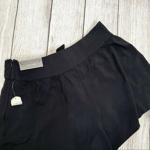 Pantalones Cortos Maurices Ligeros Negros Fluidos Corbata Frontal Talla 7/8 - Imagen 4 de 4