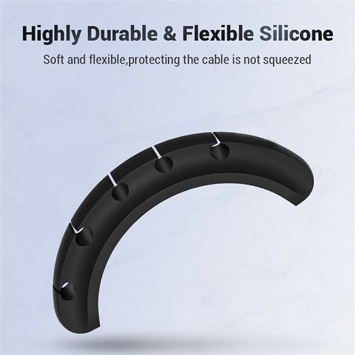 5 Slot Silicone USB Cable Winder Management Clips Desktop Cable Holder Organizer - Afbeelding 5 van 7