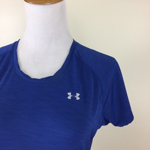 UNDER ARMOUR Womens sz Small Blue Heat Gear Short Sleeve Active Shirt - Picture 6 of 11