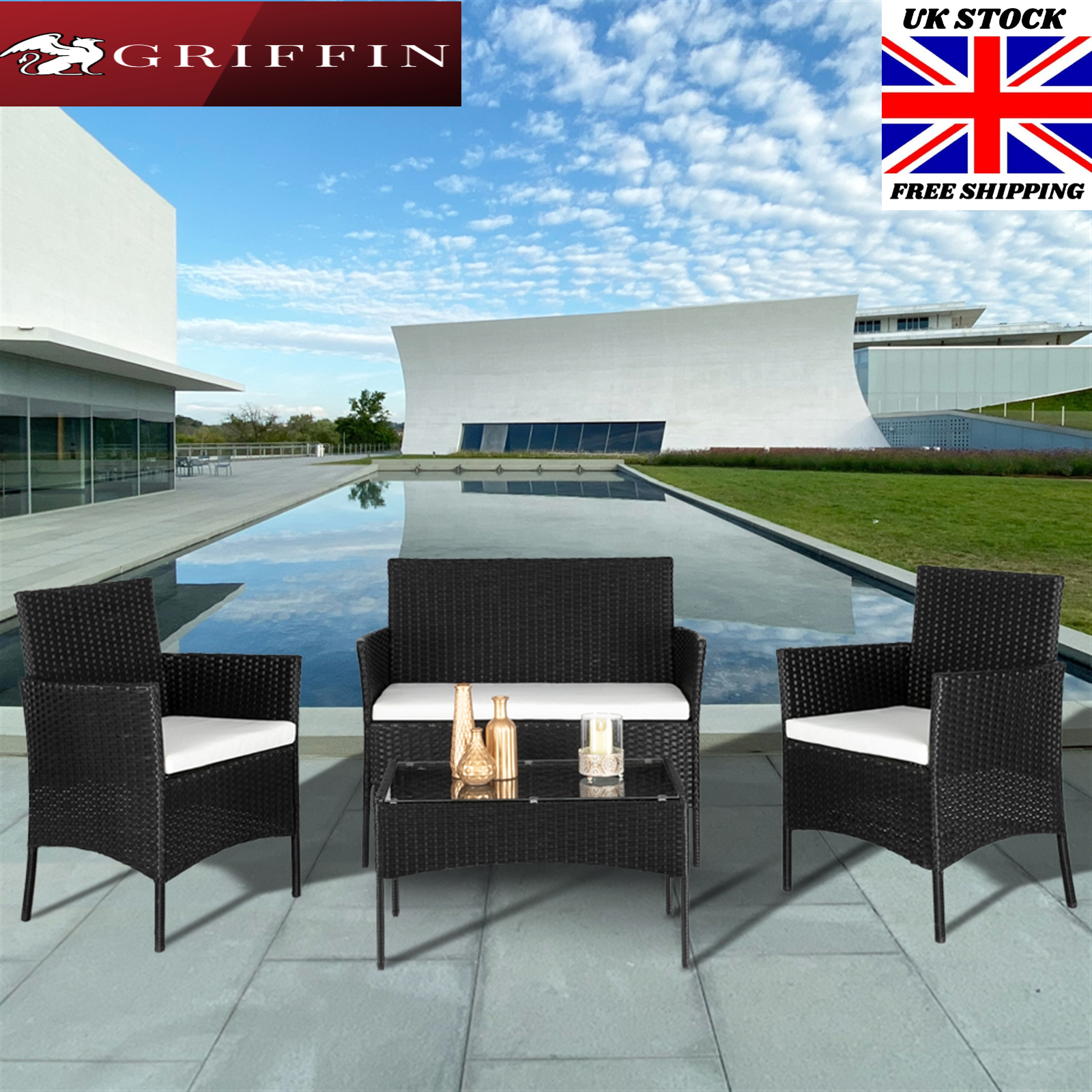 Outdoor Garden Furniture Granite Mosaic Blue White Tiled Patio Chair Iron Frame For Sale Ebay