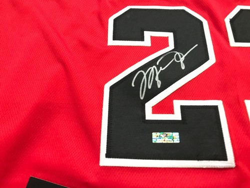 Michael Jordan Bulls Signed Autographed NBA Dry-Fit Red-Black Jersey W/COA - Picture 6 of 14