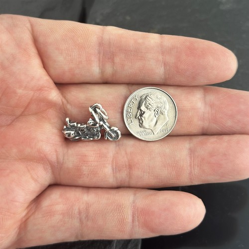 925 Sterling Silver 3D Motorcycle Bike Biker Euro Bead Charm - Picture 4 of 4