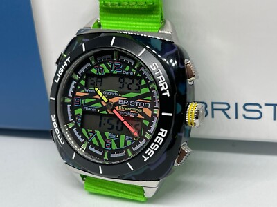 Briston Streamliner Adventure Analog/Digital Black Green NEW 221144.SA.SG.40.NGG