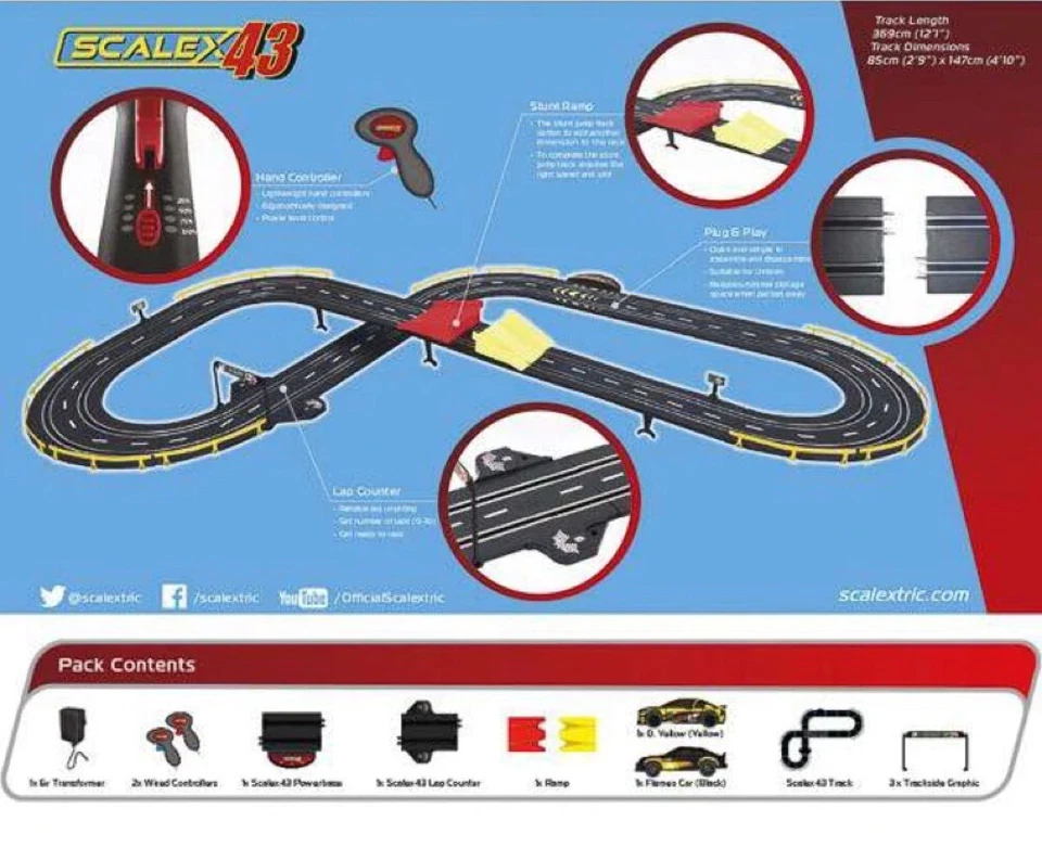 Scalextric Flying Leap Autorennbahn 1:43 Rennbahn Komplettset mit Stunt-Rampen - Bild 2 von 4