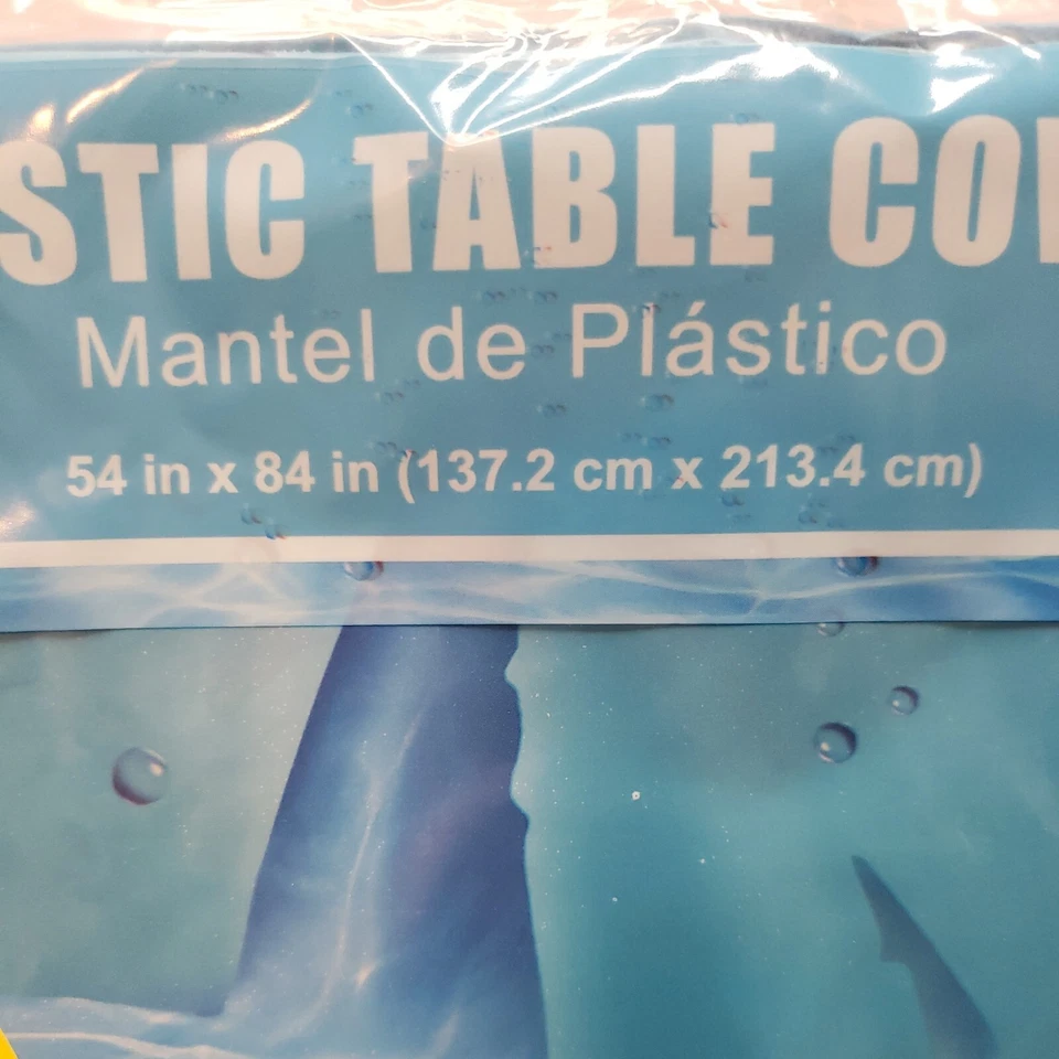 Creative Converting Cool Shark Luau Party Decoration Plastic Tablecover WM72178 - Image 3 of 4