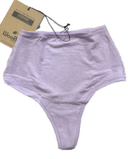 New Woolly Women  s 95 Merino Wool High Waisted Thong, Lilac, Medium