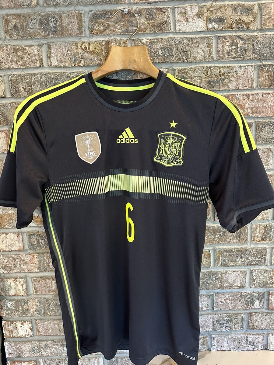 Adidas Spain #6 A. Iniesta 2014 Away Soccer Jersey Kit Men's