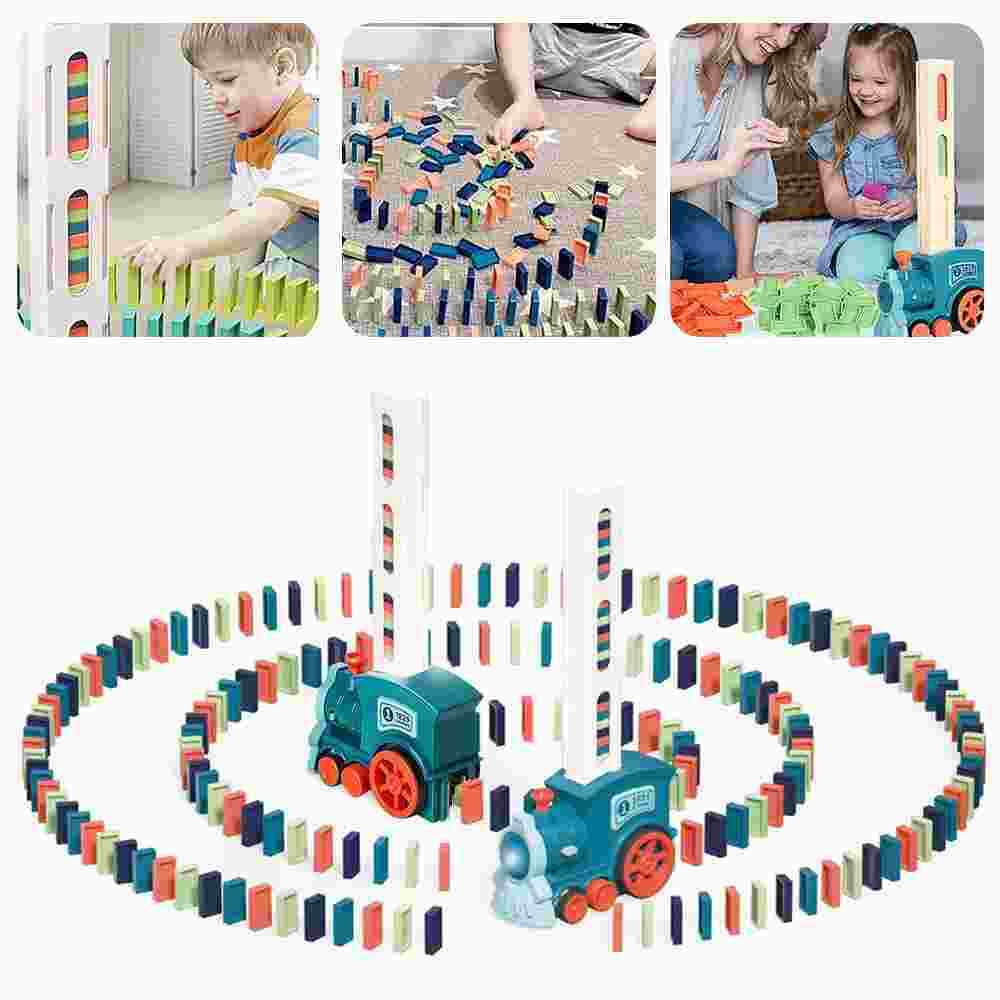 Domino Train Block Game, Children's Electric Domino Train Block Game,  4-color Domino Train Block Game, Children's 3-12 Years Old Domino Train Block  Game (blue And 60 Dominoes) - Temu