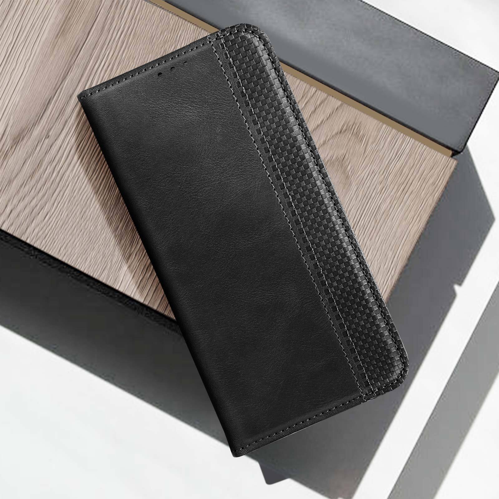 Honor 90 Lite Black CrossWeave Pattern Wallet Case  -image