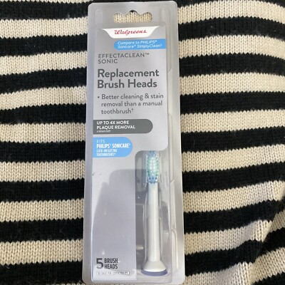 Effectaclean Sonic Toothbrush Replacement Brush Heads 5 Pack