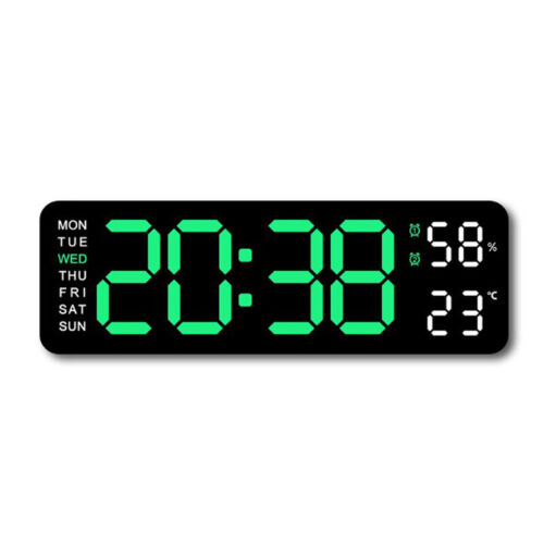Digital LED Desk Alarm Clock Large LED Display Wall Clock Temperature Humidity - Bild 11 von 14