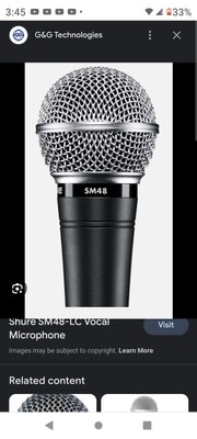  Dynamic Vocal Microphone Cardioid Pattern , Shure SM48 LC Without On/Off Switch