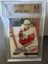2015-16 Upper Deck Full Force #120 Dylan Larkin Rc BGS 9.5 Gem Mint Loose Plate