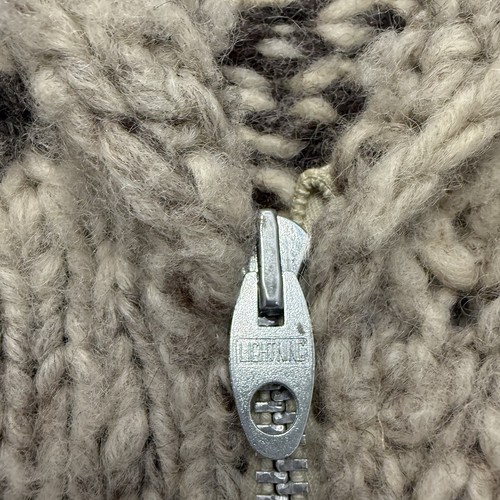 Maglione lana cowichan vintage anni 50 60 cerniera lampo XL - Foto 6 di 7
