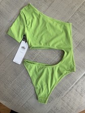 NWT Alo Yoga Body Wave One Piece XXS Green Apple Cutout Bodysuit