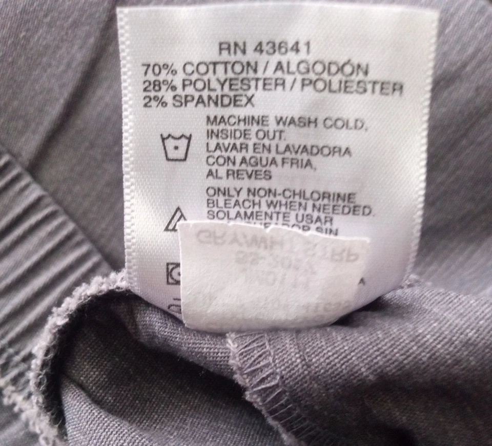 JMS Just My Size Gray Striped Pull On Stretch Straight Leg Pants, Women's 1X - Image 4 of 4