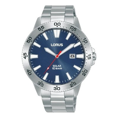 Lorus Gents Sports Solar Blue Dial Stainless Steel Watch RX341AX9