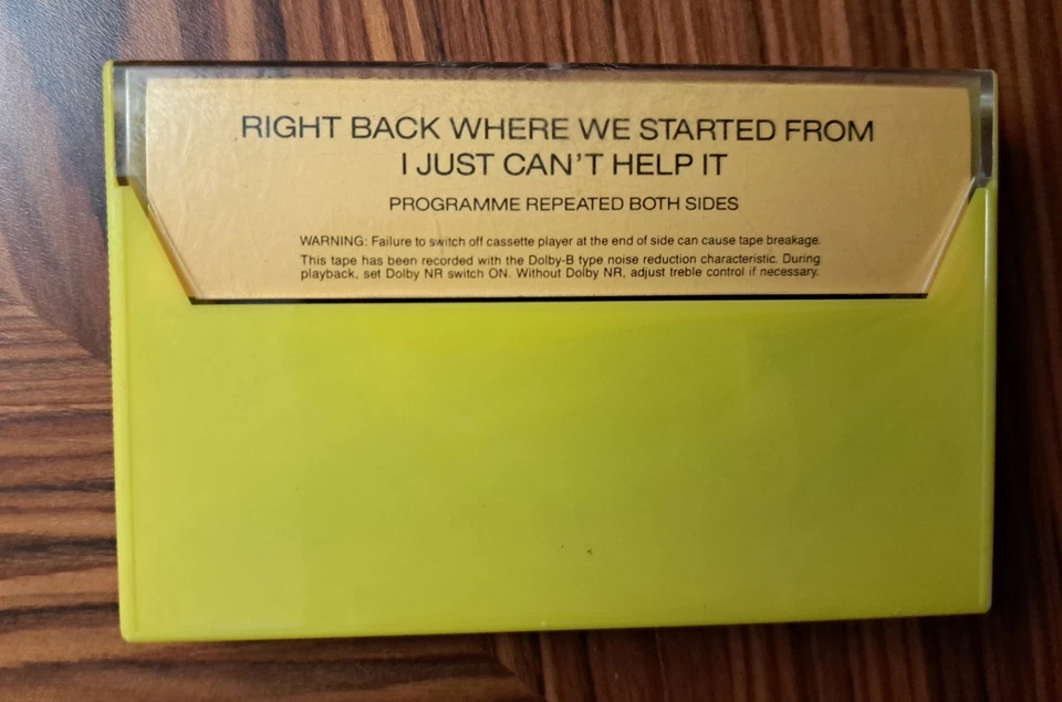 Sinitta Right Back Where We Started From Cassette Single 1989 Oz Pressing  - Image 3 of 4