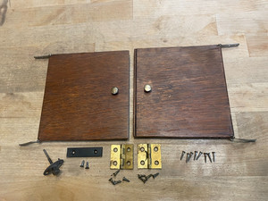 Antique Victor Talking Machine Phonograph Parts Wood Doors & Hardware
