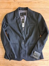 NWT Banana Republic Blazer Womens Sz 0 P Black Single Button Notch Lined Petite