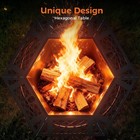 BALI OUTDOORS Fire Pit with BBQ,Hexagonal Outdoor Patio Firepit for Wood Burning — photo 7