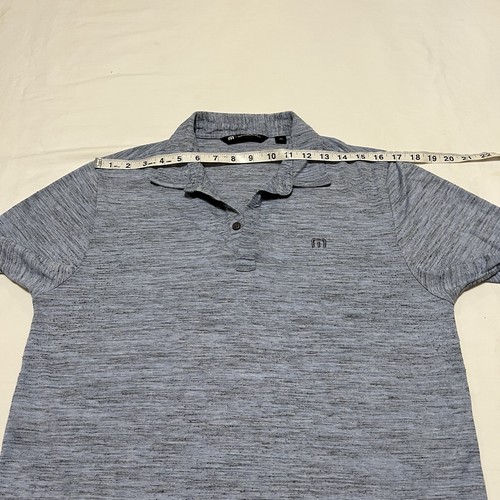 Travis Matthew Shirt Mens M Blue Black Speckle Short Sleeve Polo Read - Picture 5 of 11