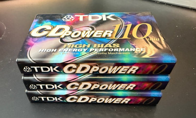 TDK PWR-110 Power Audio Cassette 3 HIGH BIAS High Energy Performance